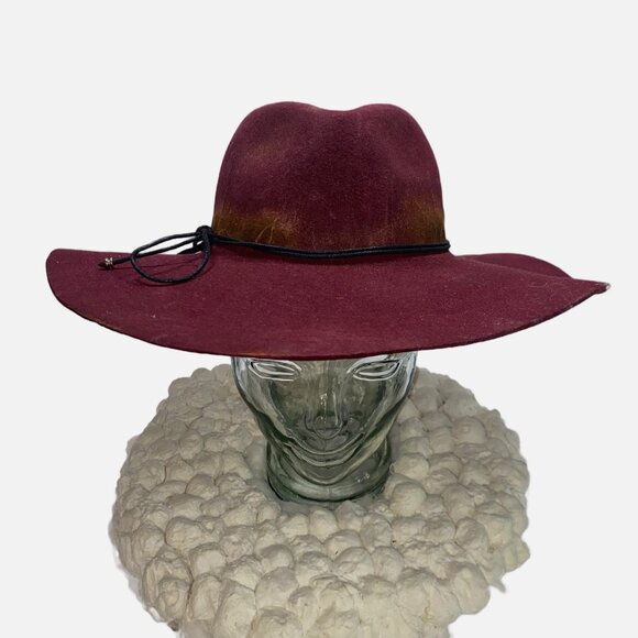 Dark Red Wool Rancher Wide Brim 57cm main image 4